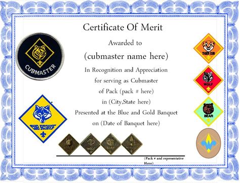Printable Cub Scout Award Cards